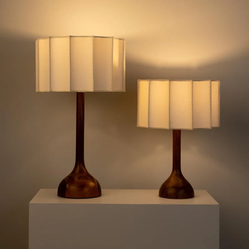 Retro Walnut Fabric Table Lamp - Image 4