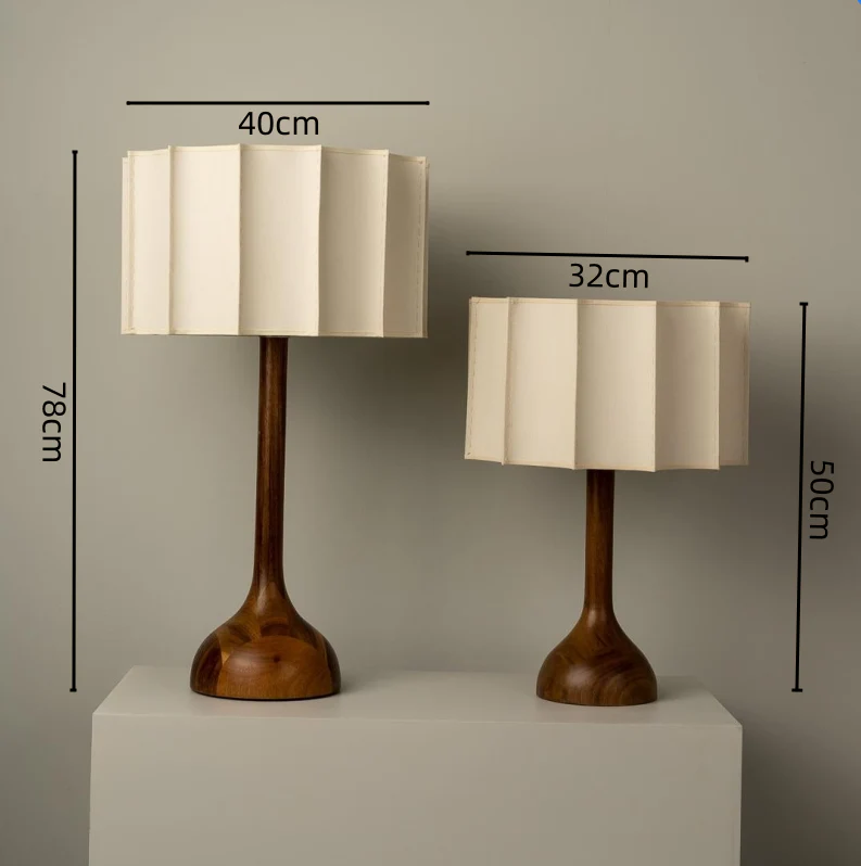Retro Walnut Fabric Table Lamp - Image 7