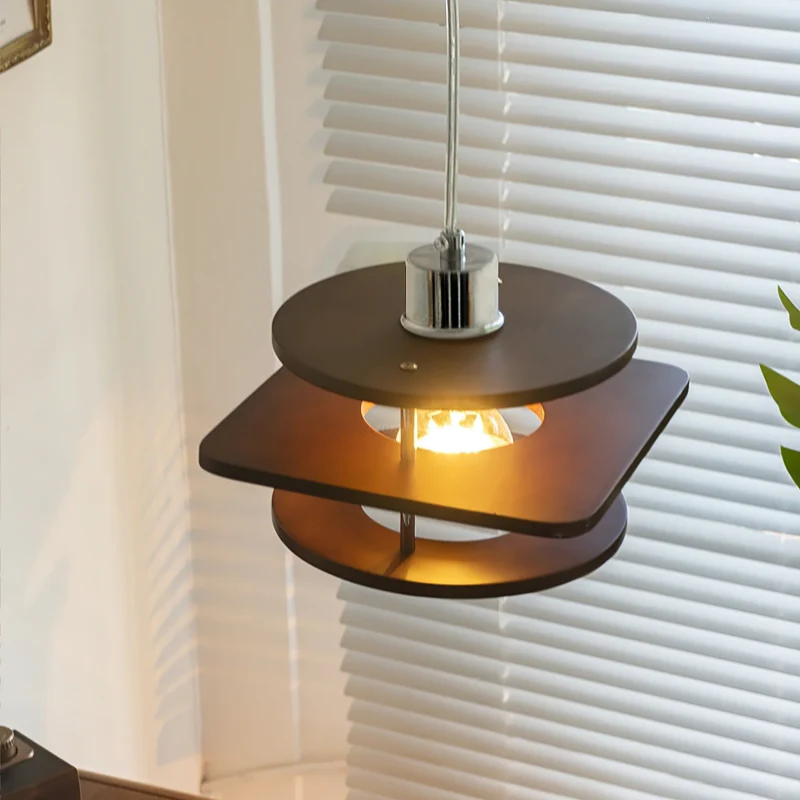 Retro Walnut Indoor Pendant Light For Dining Room - Image 3