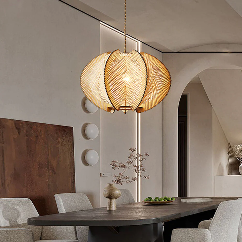 Retro Wooden Pendant Light Irregular Living Room Lamp - Image 13