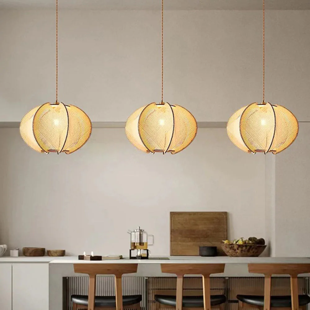 Retro Wooden Pendant Light Irregular Living Room Lamp - Image 15