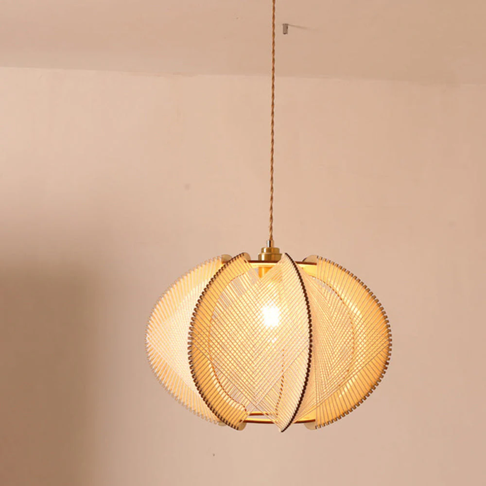 Retro Wooden Pendant Light Irregular Living Room Lamp - Image 19