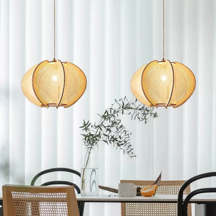 Retro Wooden Pendant Light Irregular Living Room Lamp - Image 5