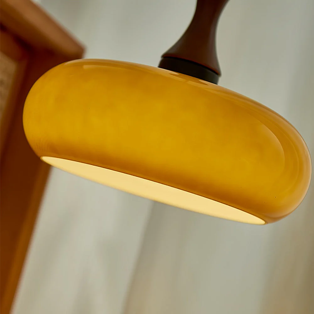 Wooden Yellow Dome Pendant Light for Kitchen Islands - Image 5