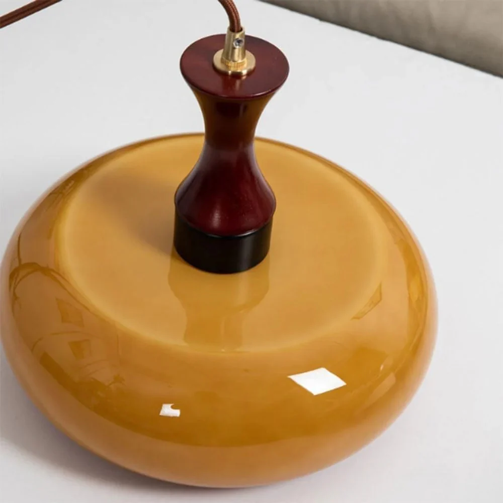 Wooden Yellow Dome Pendant Light for Kitchen Islands - Image 7