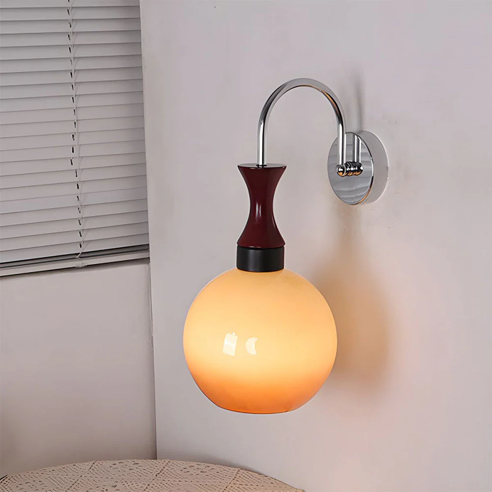 Retro Yellow Bowl Glass Simplicity Wall Light - Image 4
