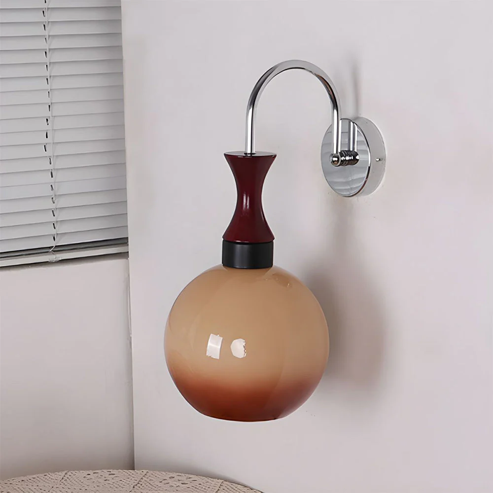 Retro Yellow Bowl Glass Simplicity Wall Light - Image 5