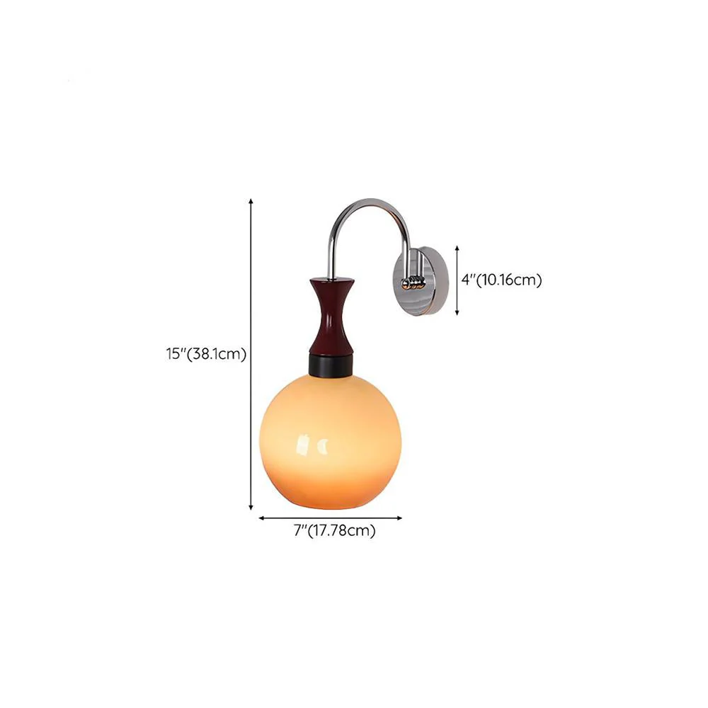 Retro Yellow Bowl Glass Simplicity Wall Light - Image 6