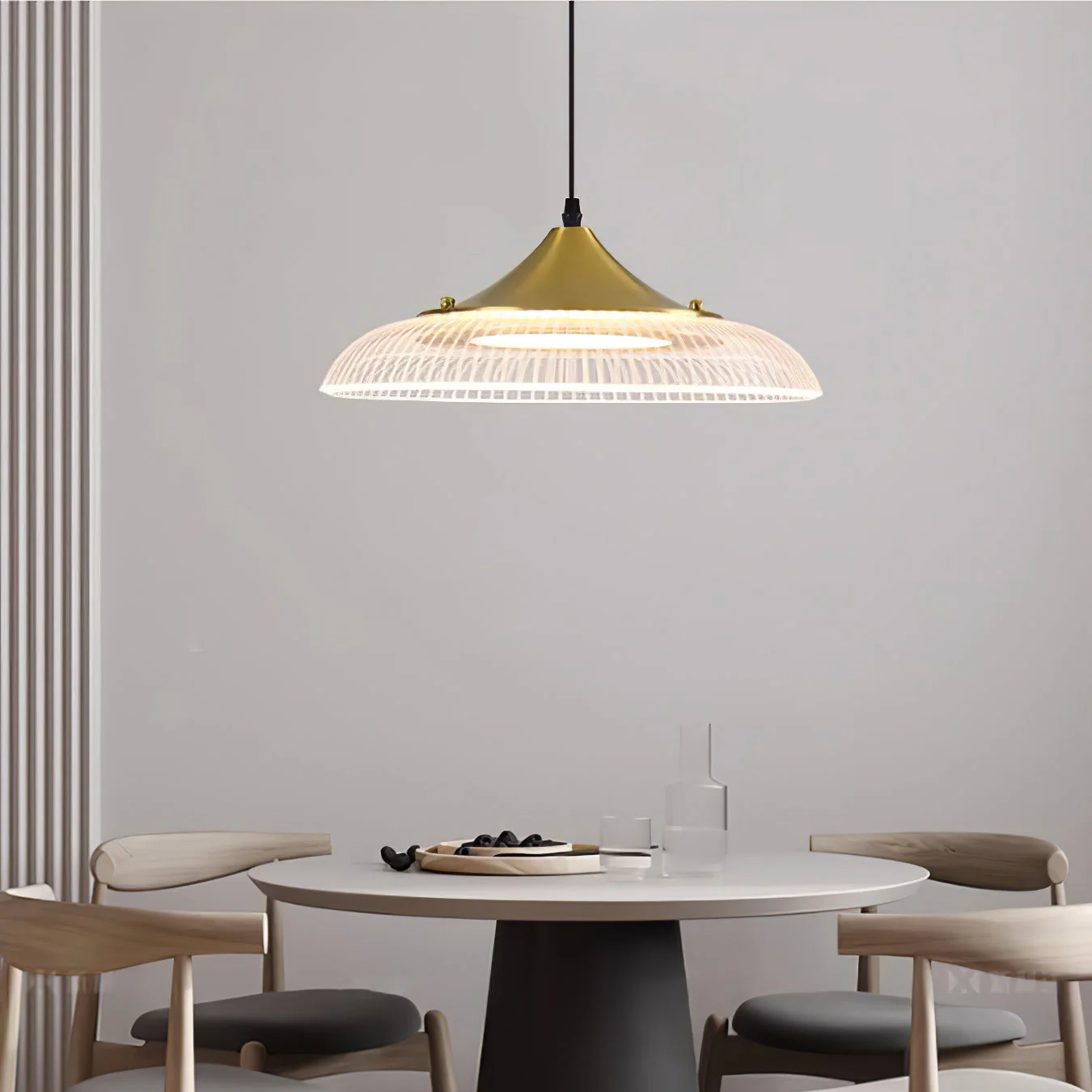Modern LED Gold & Black Bowl Pendant Light - Image 2