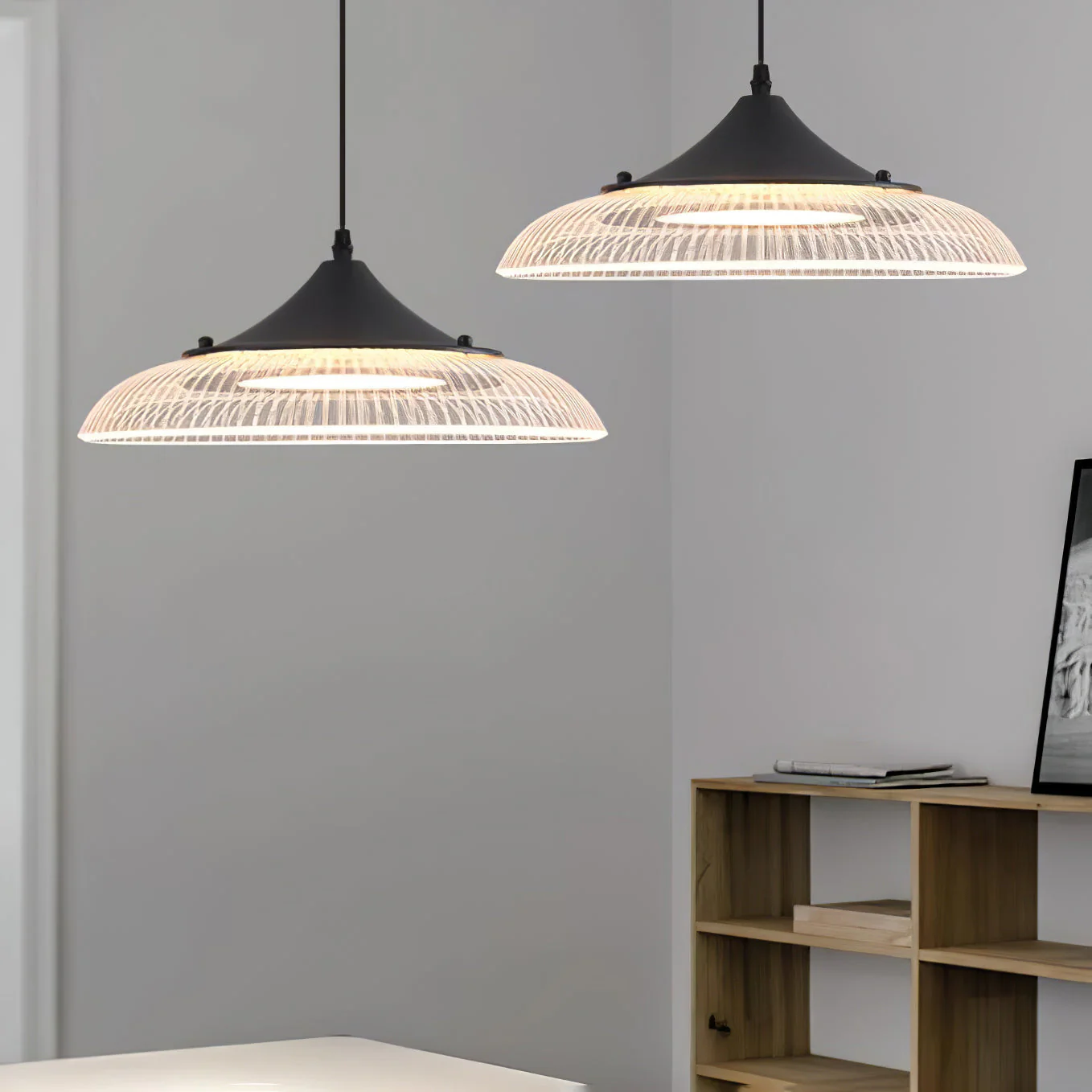 Modern LED Gold & Black Bowl Pendant Light - Image 8