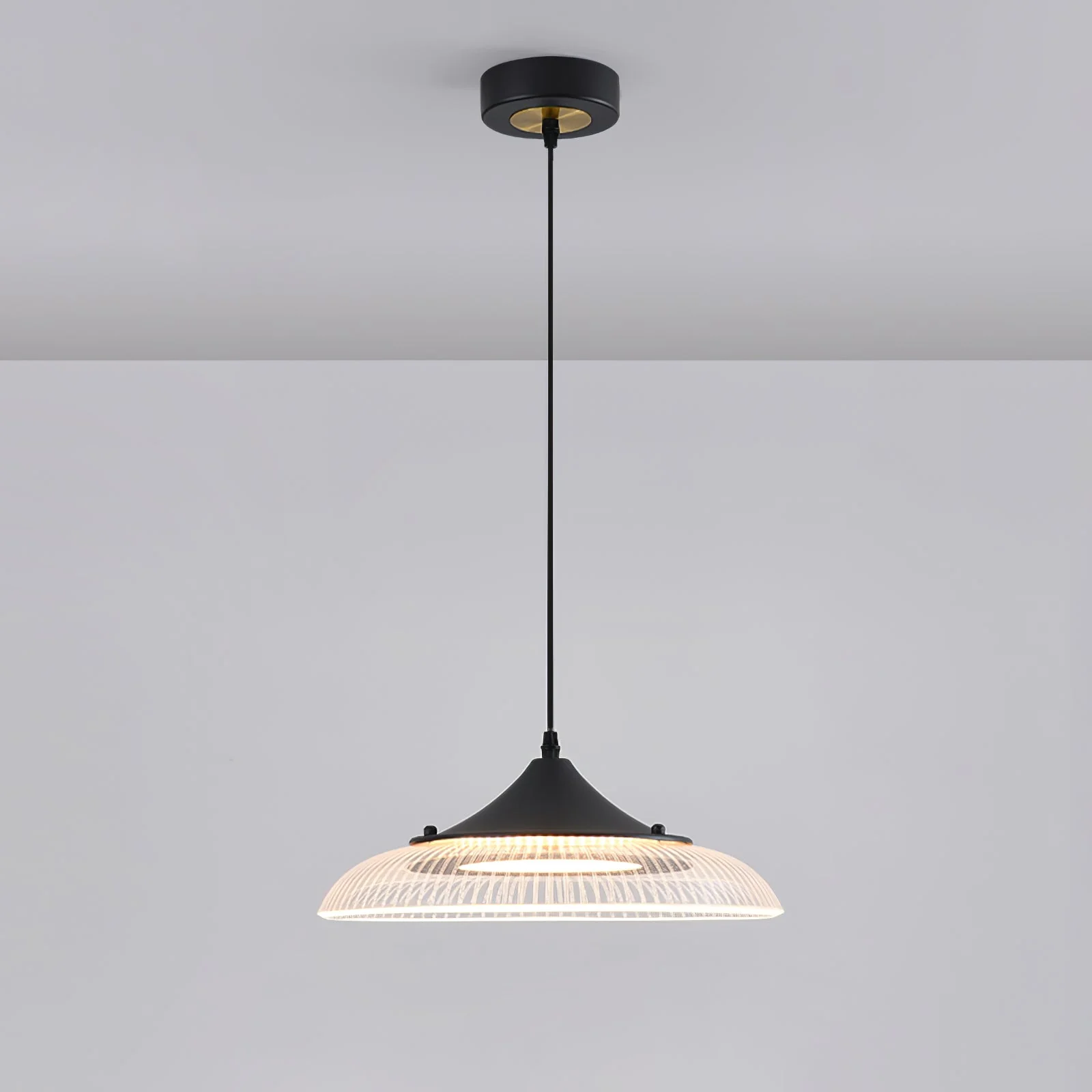Modern LED Gold & Black Bowl Pendant Light - Image 9