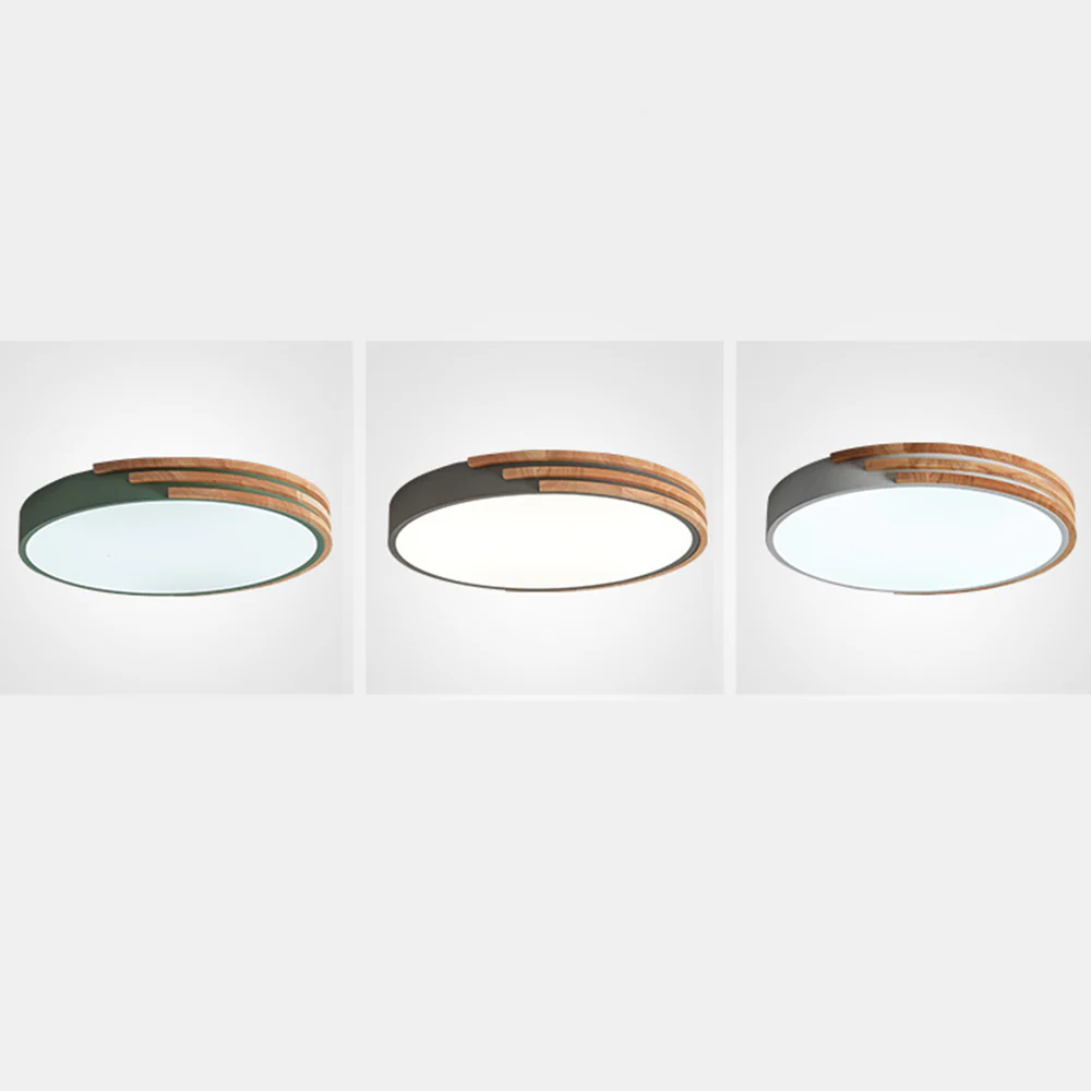 Round LED Dimmable Wood Ceiling Lamp - Image 5