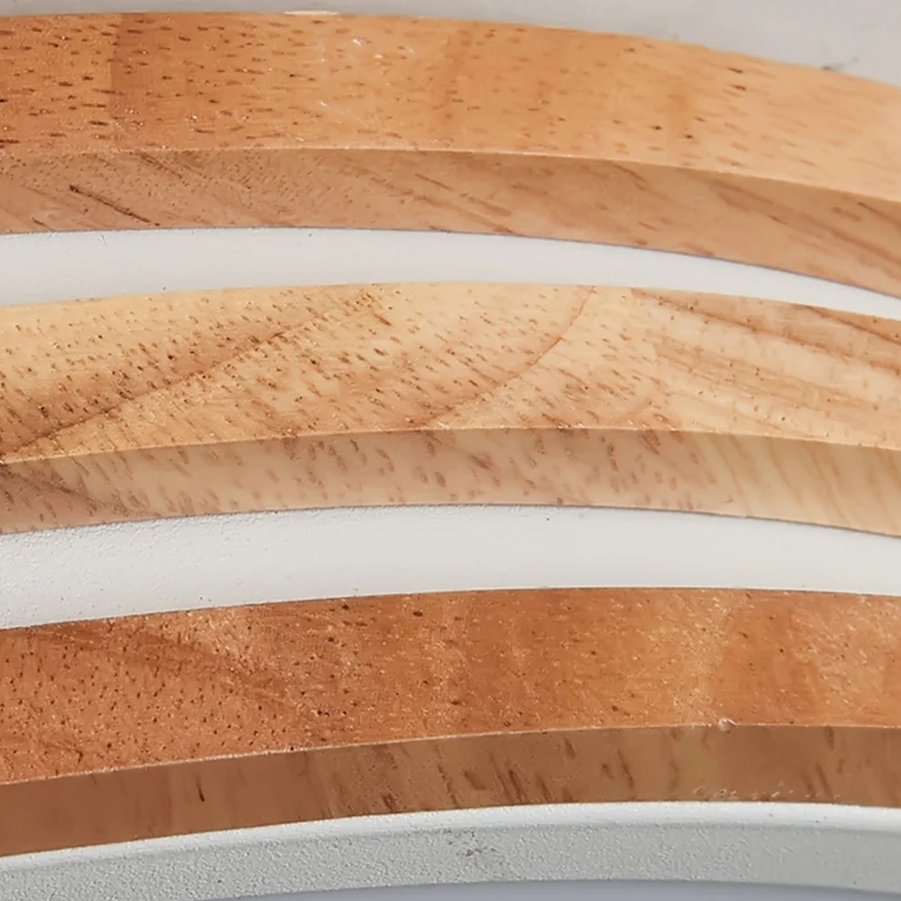 Round LED Dimmable Wood Ceiling Lamp - Image 7