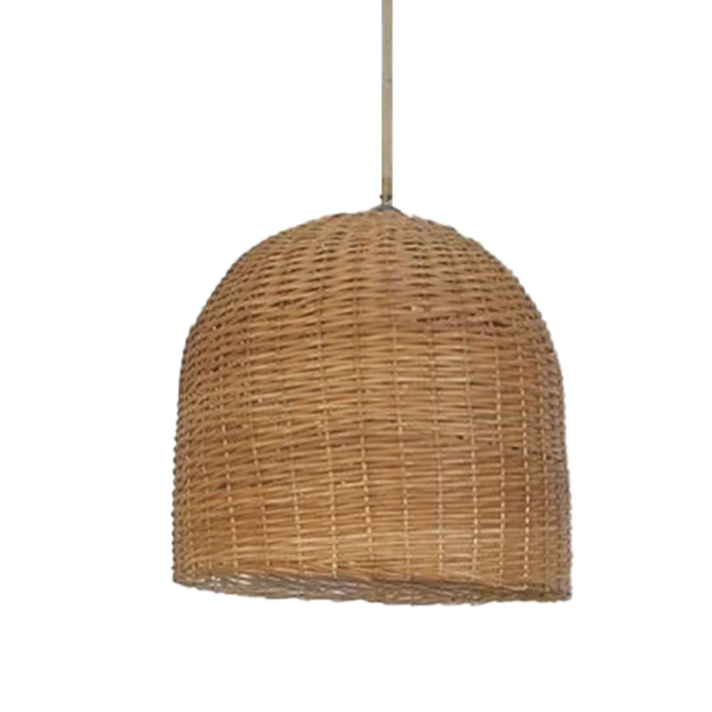 Round Short Bamboo Basket Kitchen Island Pendant Light - Image 7