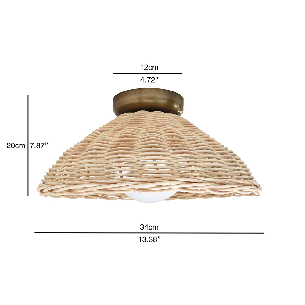 Rustic Bamboo Glass Woven Wall Light - Image 5