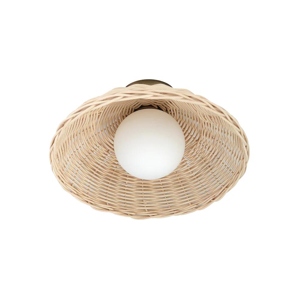 Rustic Bamboo Glass Woven Wall Light - Image 6