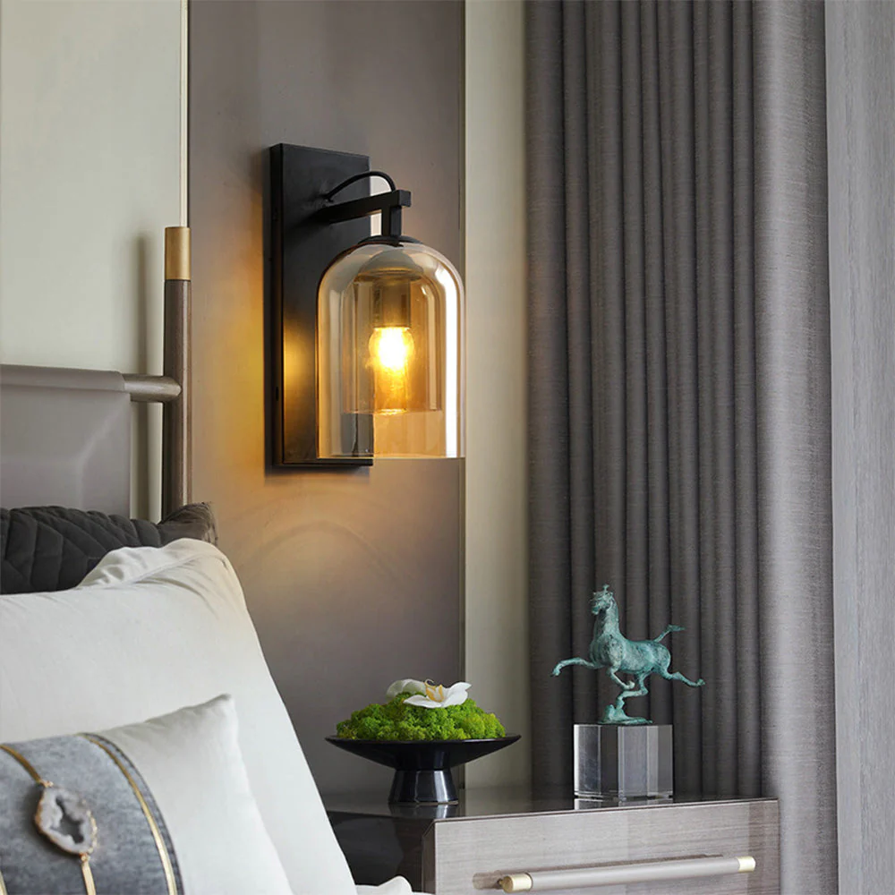 Scandinavian Cylinder Clear Double Glass Layer Wall Light