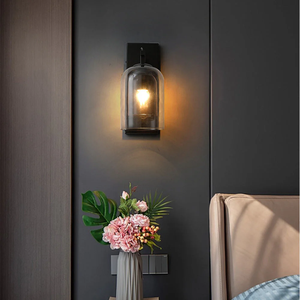 Scandinavian Cylinder Clear Double Glass Layer Wall Light - Image 15