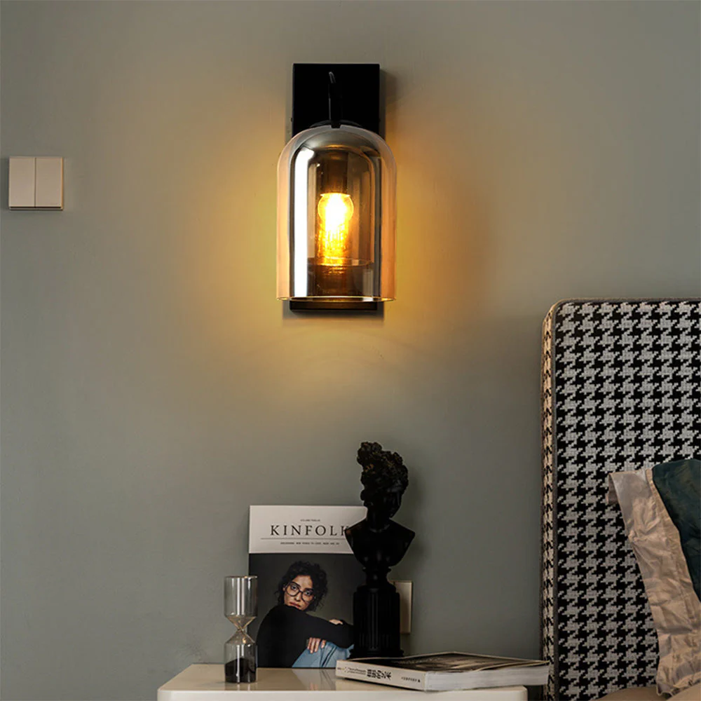 Scandinavian Cylinder Clear Double Glass Layer Wall Light - Image 2