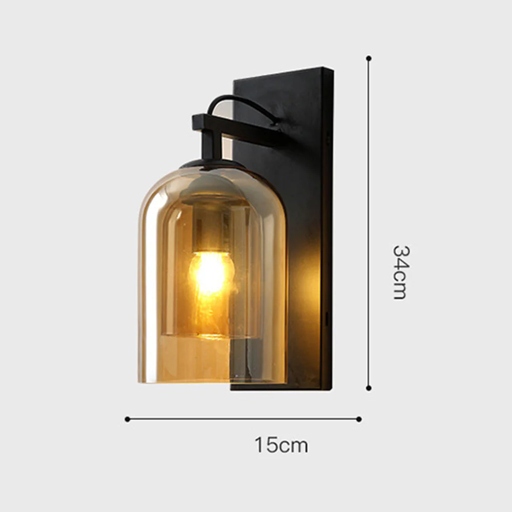 Scandinavian Cylinder Clear Double Glass Layer Wall Light - Image 4