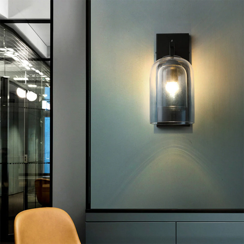 Scandinavian Cylinder Clear Double Glass Layer Wall Light - Image 7