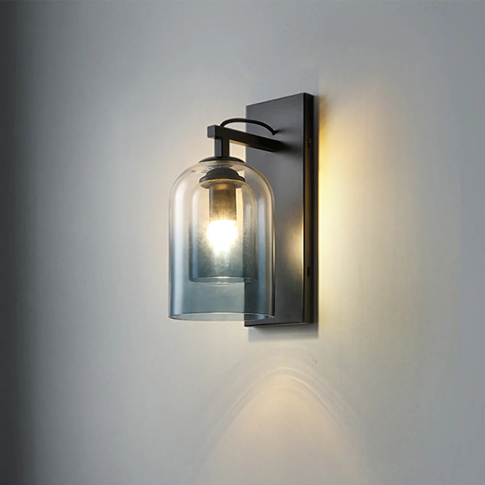 Scandinavian Cylinder Clear Double Glass Layer Wall Light - Image 8