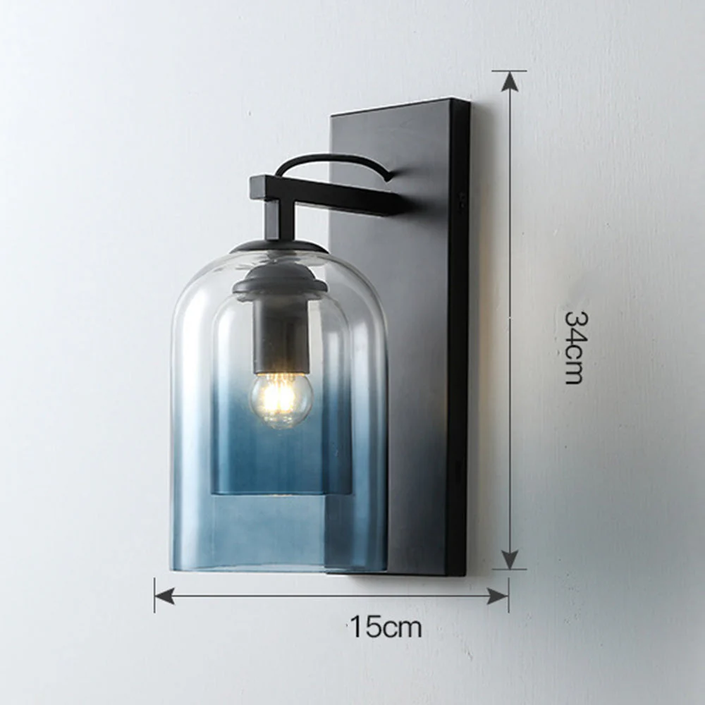 Scandinavian Cylinder Clear Double Glass Layer Wall Light - Image 9