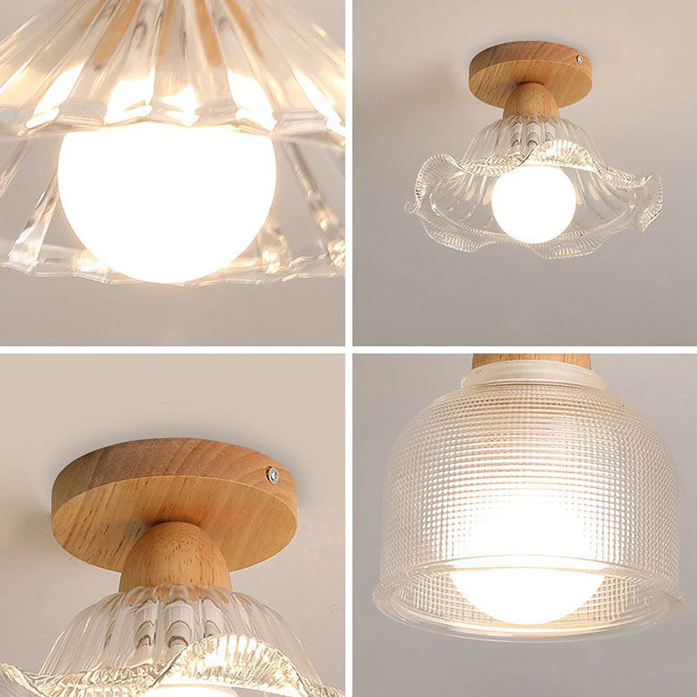 Scandinavian Glass Shaded Semi Flush Ceiling Light - Image 10
