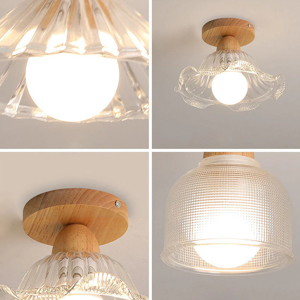 Scandinavian Glass Shaded Semi Flush Ceiling Light - Image 12