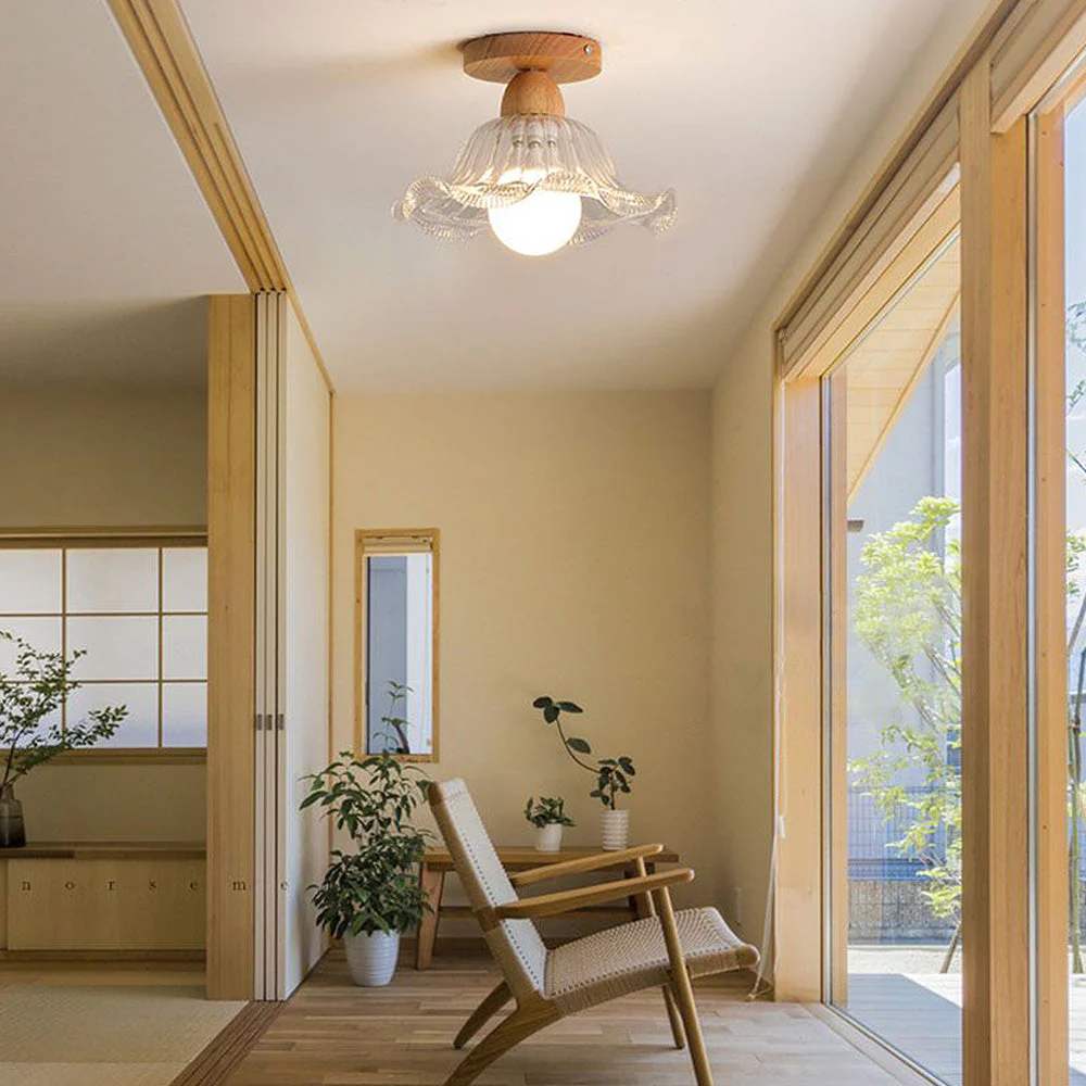 Scandinavian Glass Shaded Semi Flush Ceiling Light - Image 3