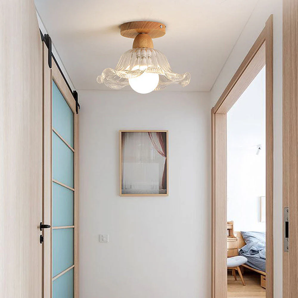 Scandinavian Glass Shaded Semi Flush Ceiling Light - Image 4