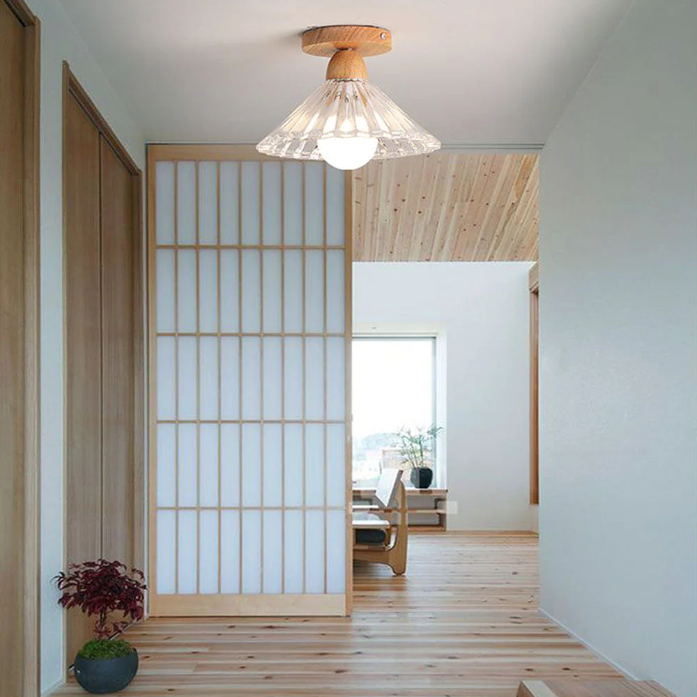 Scandinavian Glass Shaded Semi Flush Ceiling Light - Image 7