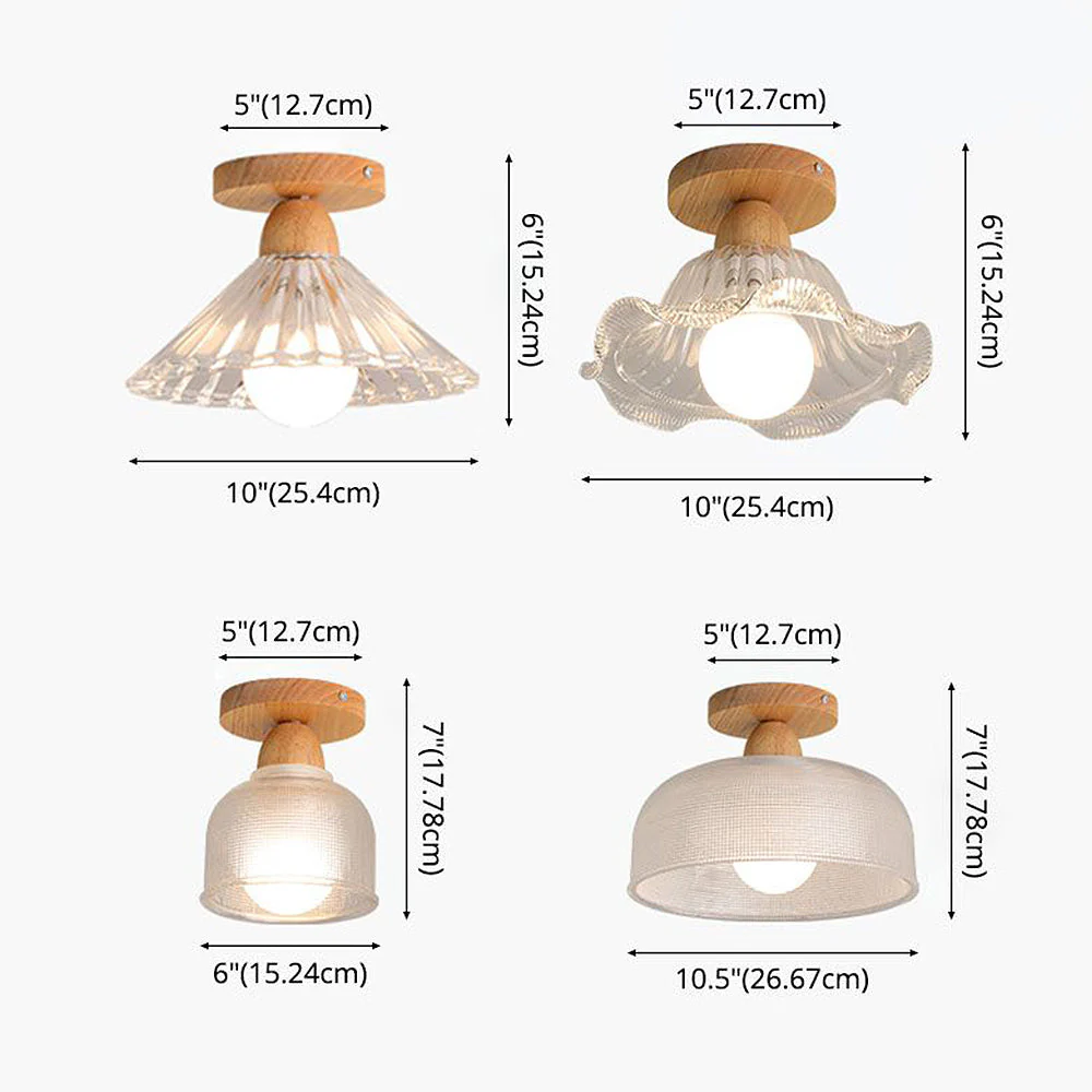 Scandinavian Glass Shaded Semi Flush Ceiling Light - Image 8