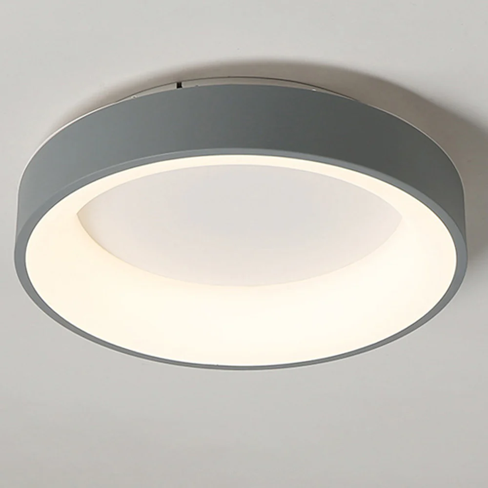 Scandinavian Grey Round LED Ceiling Light - Image 3