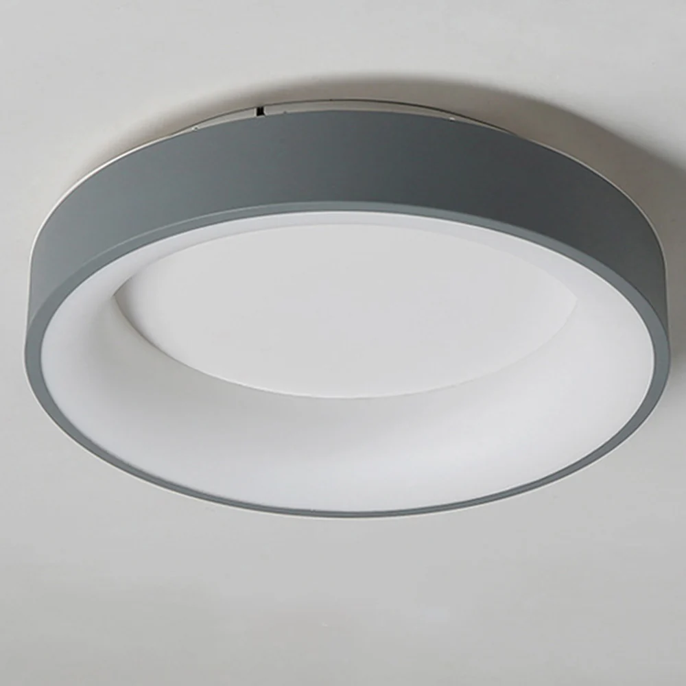 Scandinavian Grey Round LED Ceiling Light - Image 4