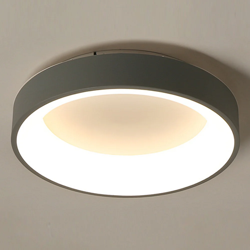 Scandinavian Grey Round LED Ceiling Light - Image 6