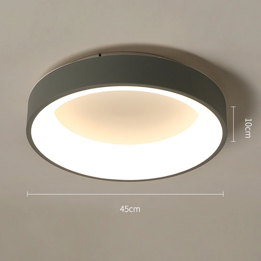 Scandinavian Grey Round LED Ceiling Light - Image 7