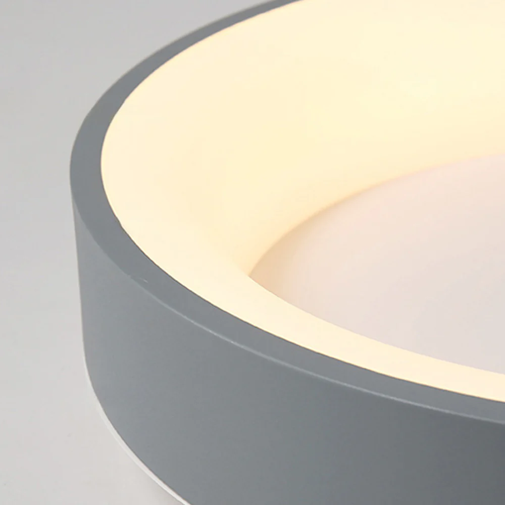 Scandinavian Grey Round LED Ceiling Light - Image 8