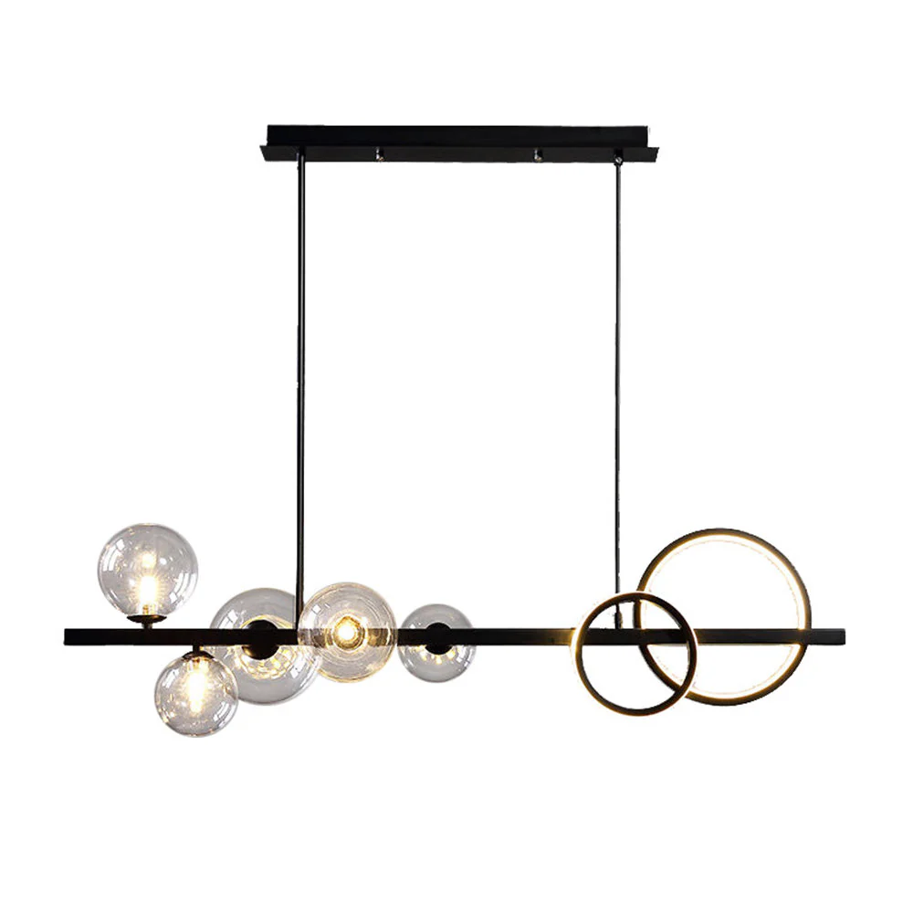 Scandinavian Long Bubble LED Metal Chandelier - Image 16