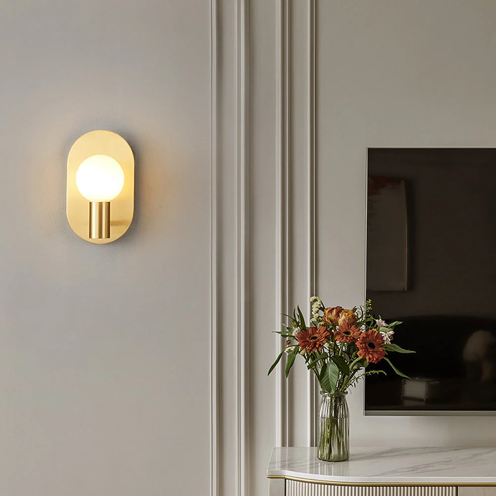 Scandinavian Simple Bedside Brass Wall Light - Image 3