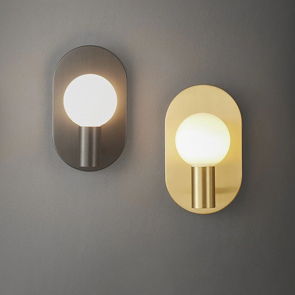 Scandinavian Simple Bedside Brass Wall Light - Image 7