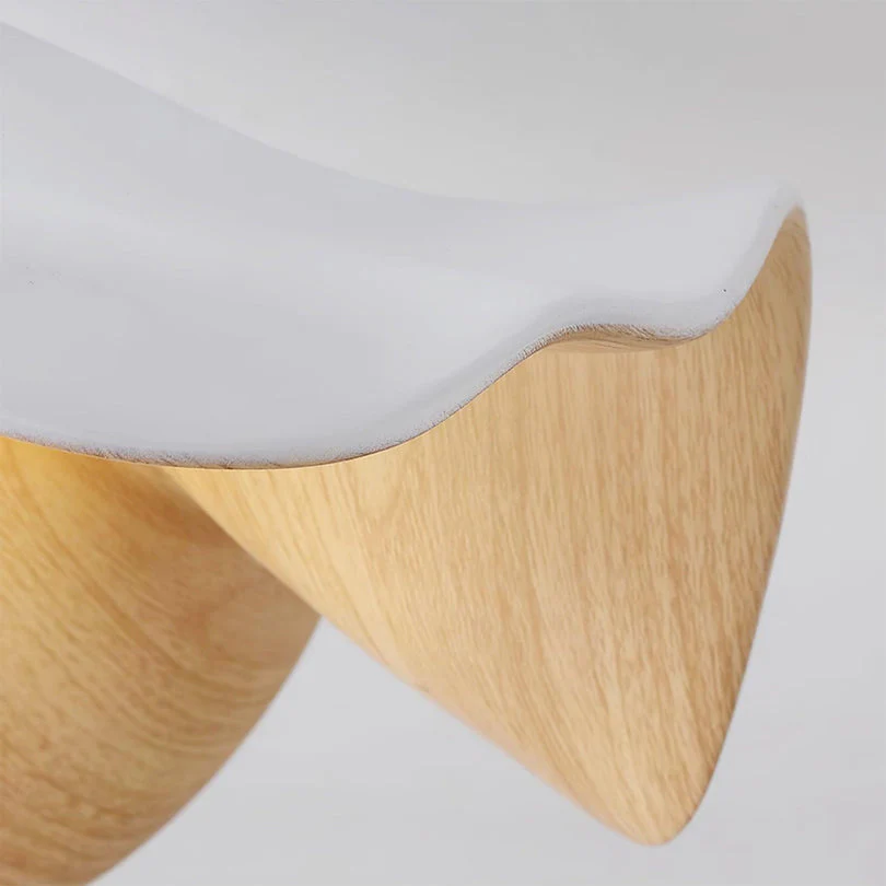 Scandinavian Wood Lotus Resin Ceiling Light - Image 8