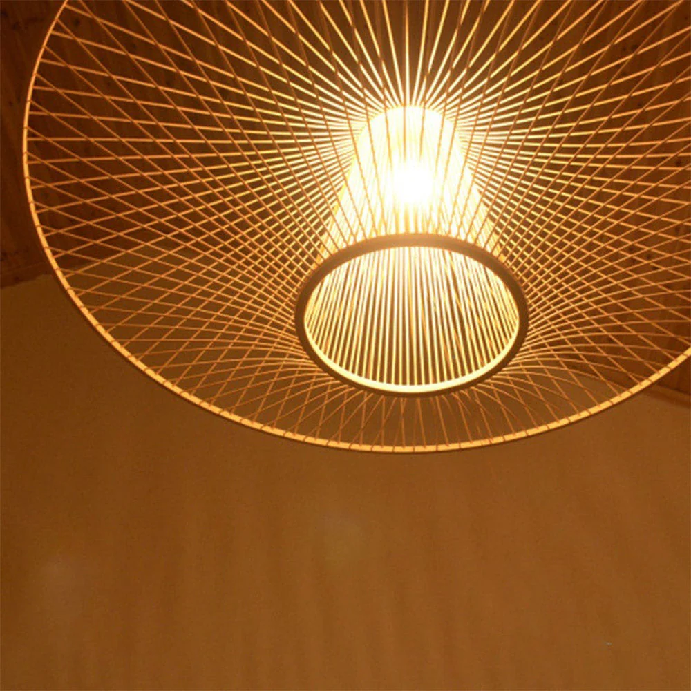 Short Handcrafted Woven Lantern Pendant Light For Living Room - Image 4