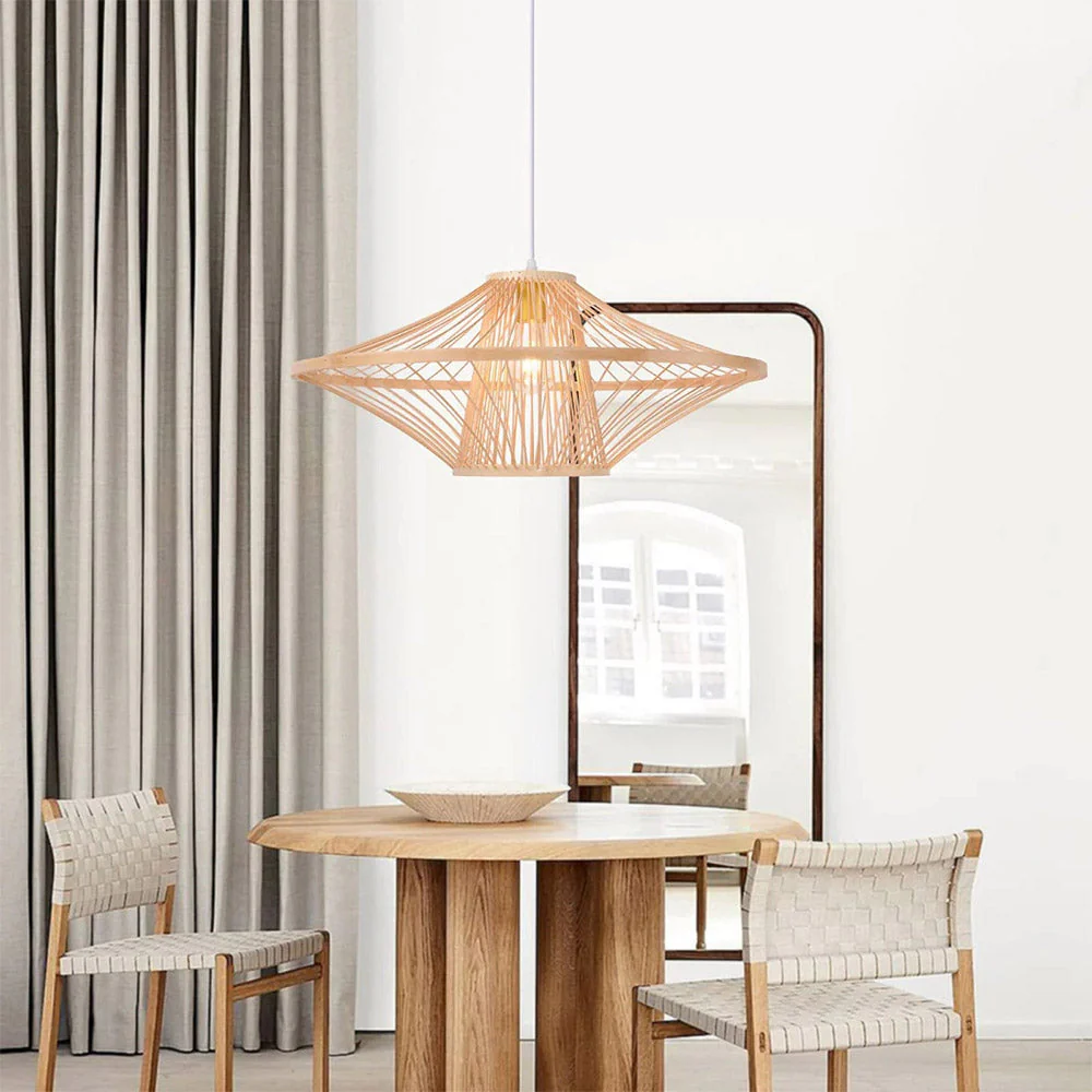 Short Handcrafted Woven Lantern Pendant Light For Living Room - Image 8