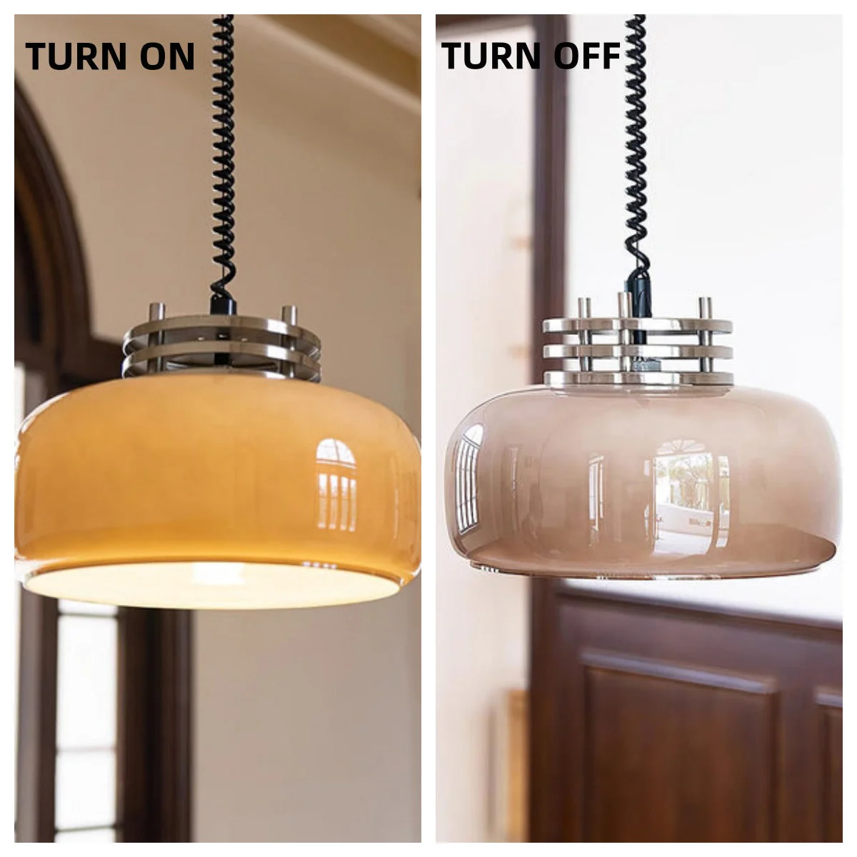 Simple Coffee Glass Pendant Light - Image 4