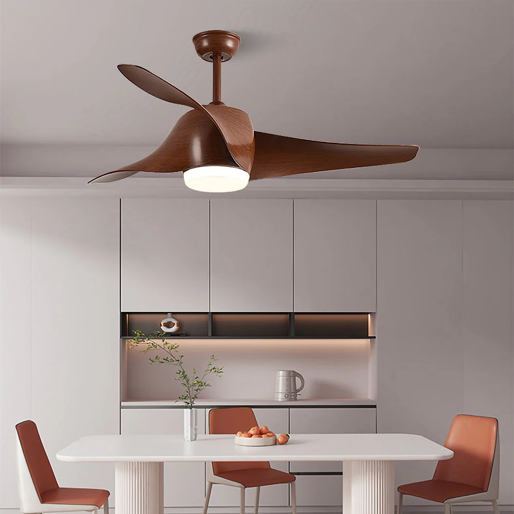 Simple Flush Ceiling Fan With LED Light And Remote - Image 11