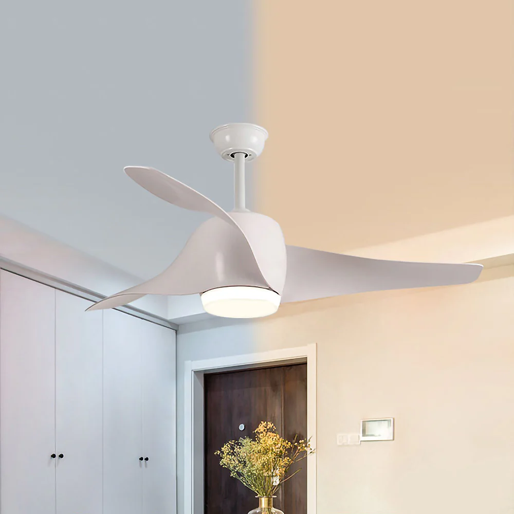 Simple Flush Ceiling Fan With LED Light And Remote - Image 16