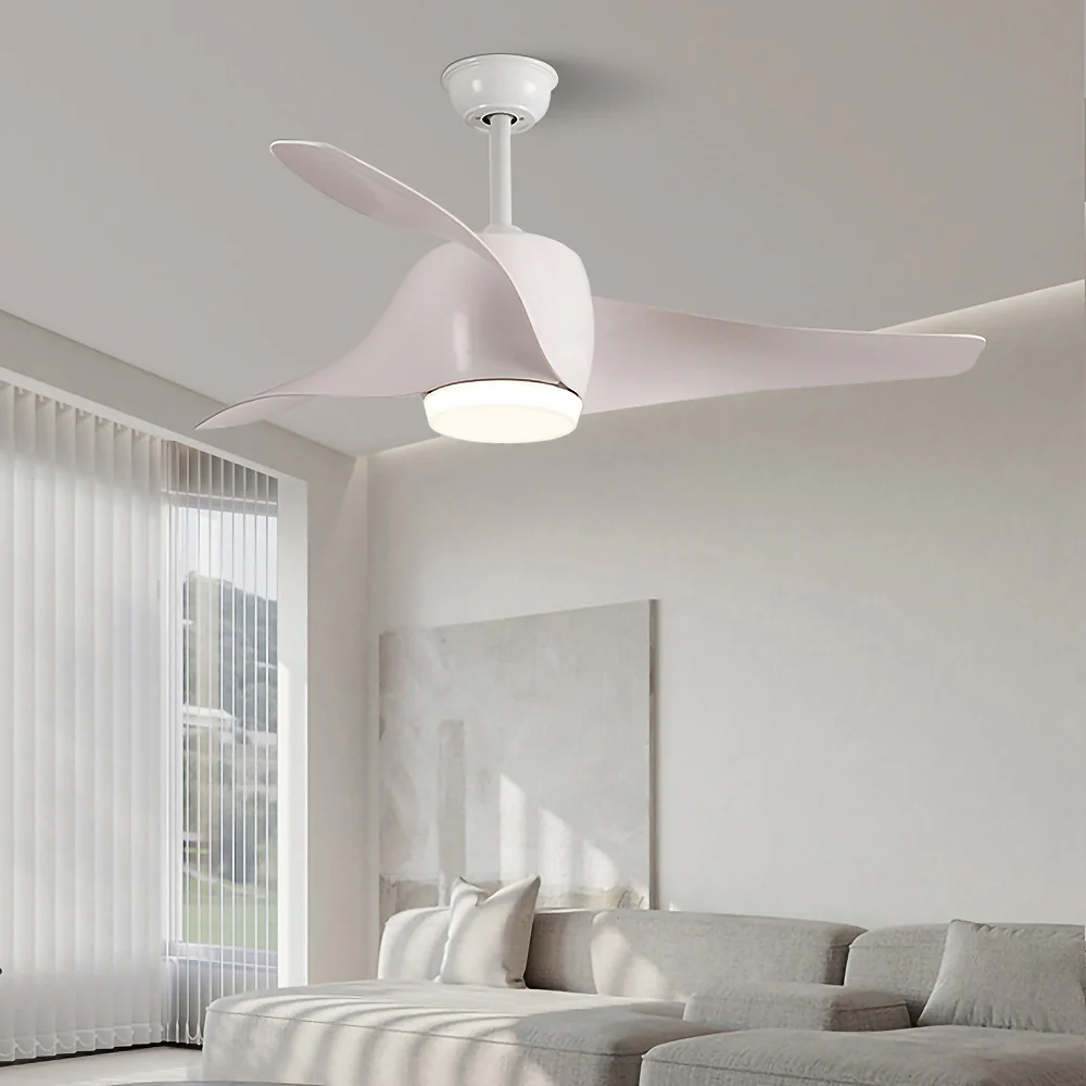 Simple Flush Ceiling Fan With LED Light And Remote - Image 17
