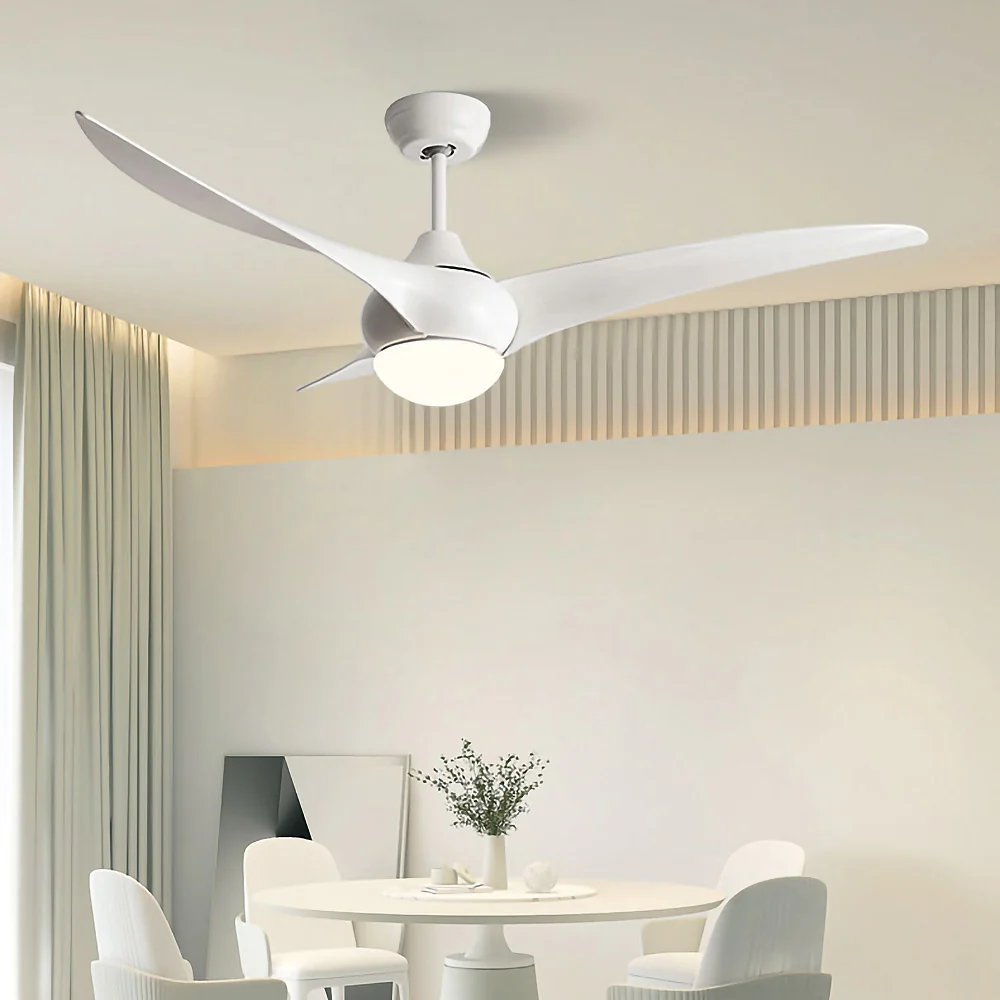 Simple Flush Ceiling Fan With LED Light And Remote - Image 19