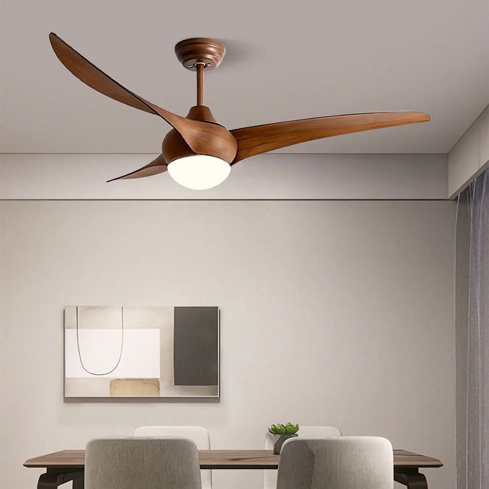 Simple Flush Ceiling Fan With LED Light And Remote - Image 7